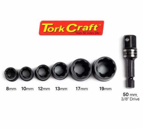 Tork Craft 7-Piece Bolt Extractor Set (8–19mm)