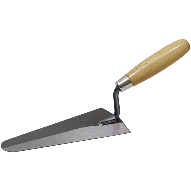 Marshall Gauging Trowel 175mm Wooden Handle (Rounded Blade)