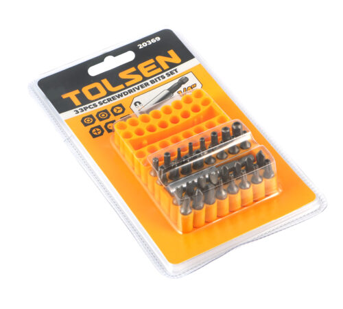 Tolsen 33-Piece Screwdriver Bit Set 1/4" Hex (Cr-V) – Model 20369