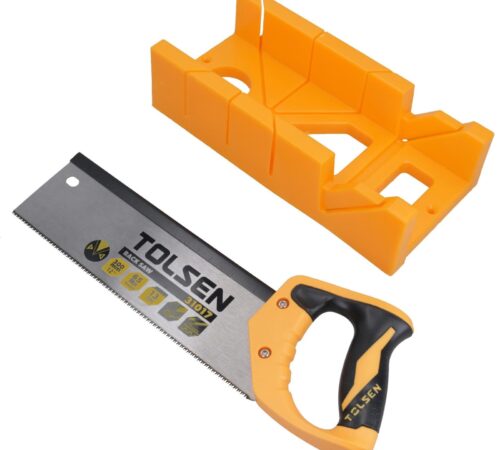 Tolsen 31017 Mitre Box with Back Saw Set 300mm (12") Precision Cutting Kit