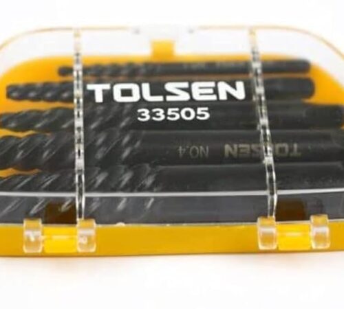 Tolsen 5-Piece Screw Extractor Set (Broken Bolt Remover Kit) – Model 33505