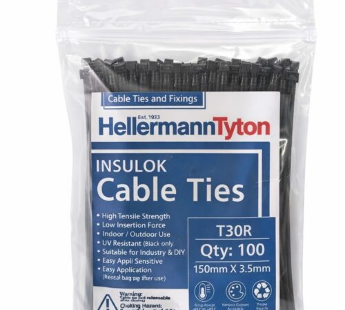 HellermannTyton INSULOK Cable Ties T30R – 150mm x 3.5mm (Pack of 100)