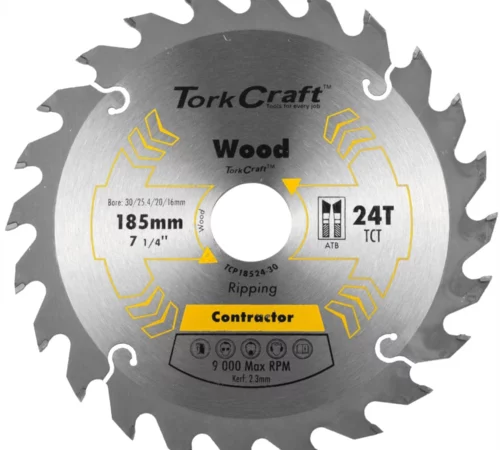 Tork Craft Carbide Tooth Saw Blade 185mm 24T (Ripping Wood)