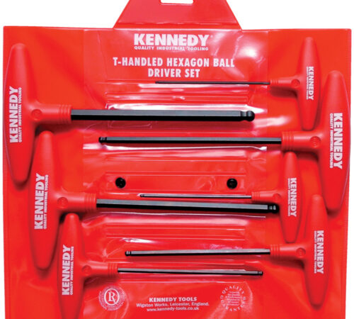 Kennedy T-Handled Hexagon Ball Driver Set 7 Piece – Metric