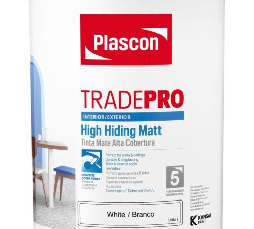 Plascon TradePro High Hiding Matt Paint – White (5L)