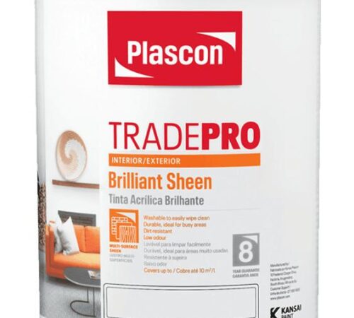 Plascon TradePro Brilliant Sheen Paint – White (5L)