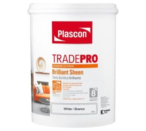 Plascon TradePro Brilliant Sheen Paint – White (1L)